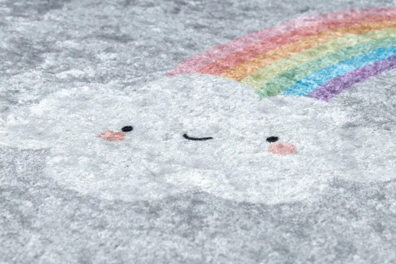 Detský kusový koberec Junior 52063.801 Rainbow grey, 160x220, šedá, detská izba, Dywany Łuszczów