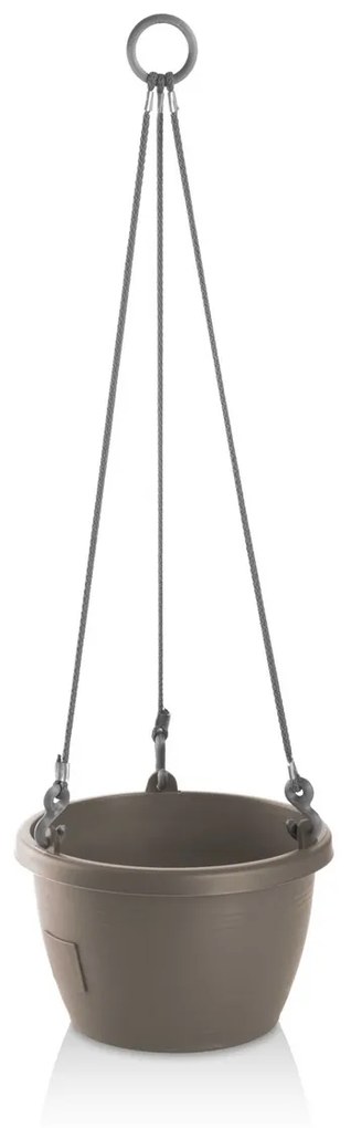 Gardenico Samozavlažovací závesný kvetináč Marina taupe, pr. 30 cm, pr. 30 cm
