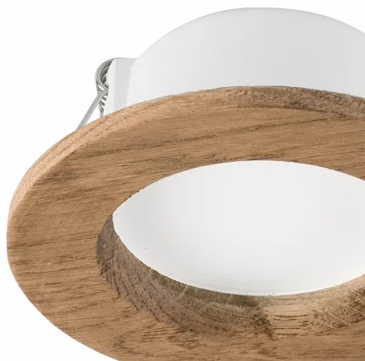 LED Podhľadové svietidlo WOODY SPOT LED/5,5W/230V 4000K orech ? 10 cm