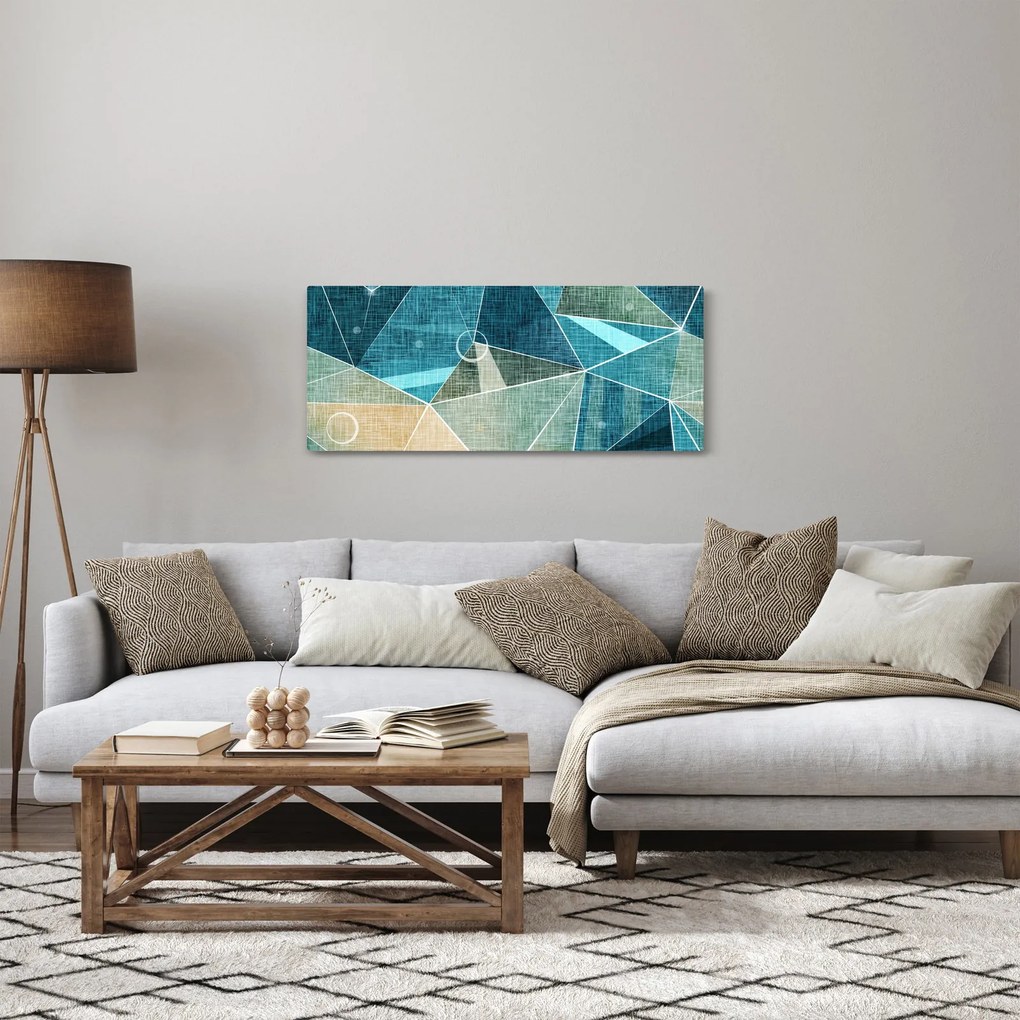 Obraz - Tyrkysová abstrakcia (120x50 cm)