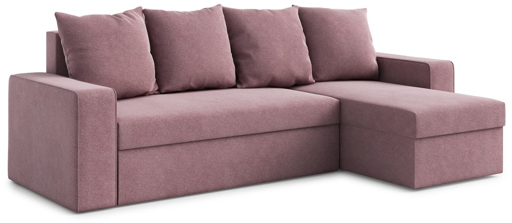 Rohová sedacia súprava Duff (P) (ružová). Akcia -20%. Vlastná spoľahlivá doprava až k Vám domov. 1065508