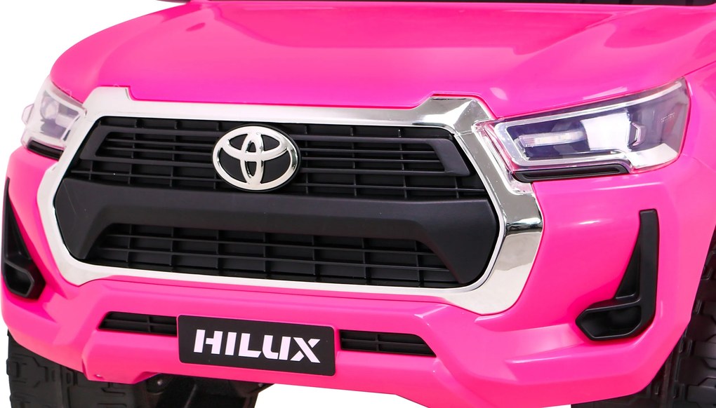 Ramiz Toyota Hilux na batérie pre deti, ružový pickup + pohon 4x4 + diaľkové ovládanie