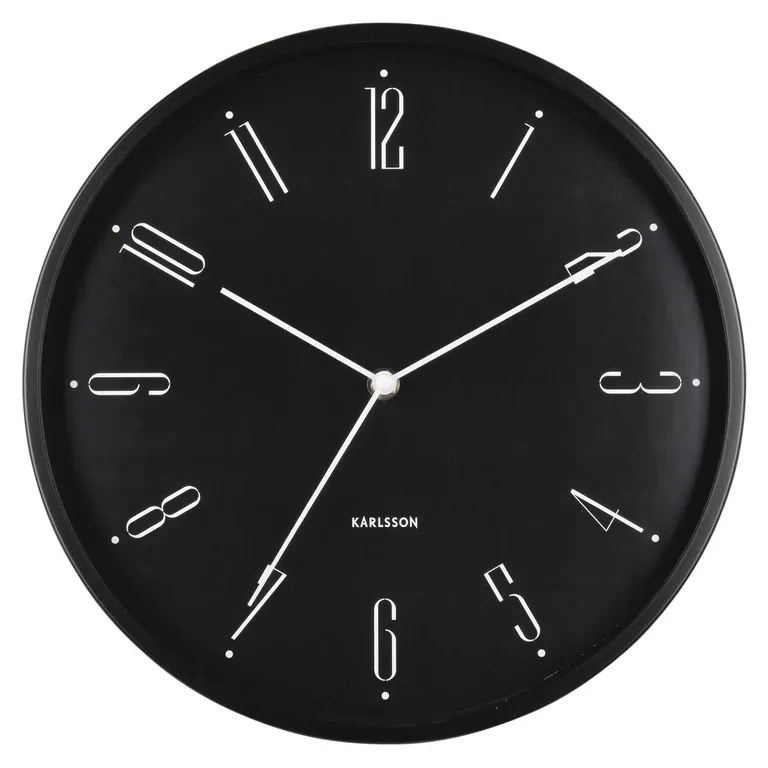 Karlsson 5988BK dizajnové nástenné hodiny čierne,priemer 30 cm
