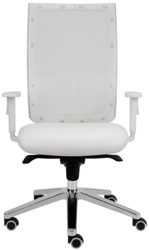 ALBA -  ALBA Kancelárska stolička KENT SIEŤ black &amp; white čalúnenie KOŽA