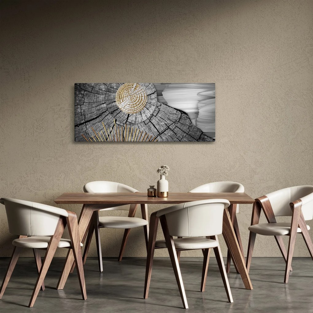 Obraz - Kmeň stromu v koláži (120x50 cm)