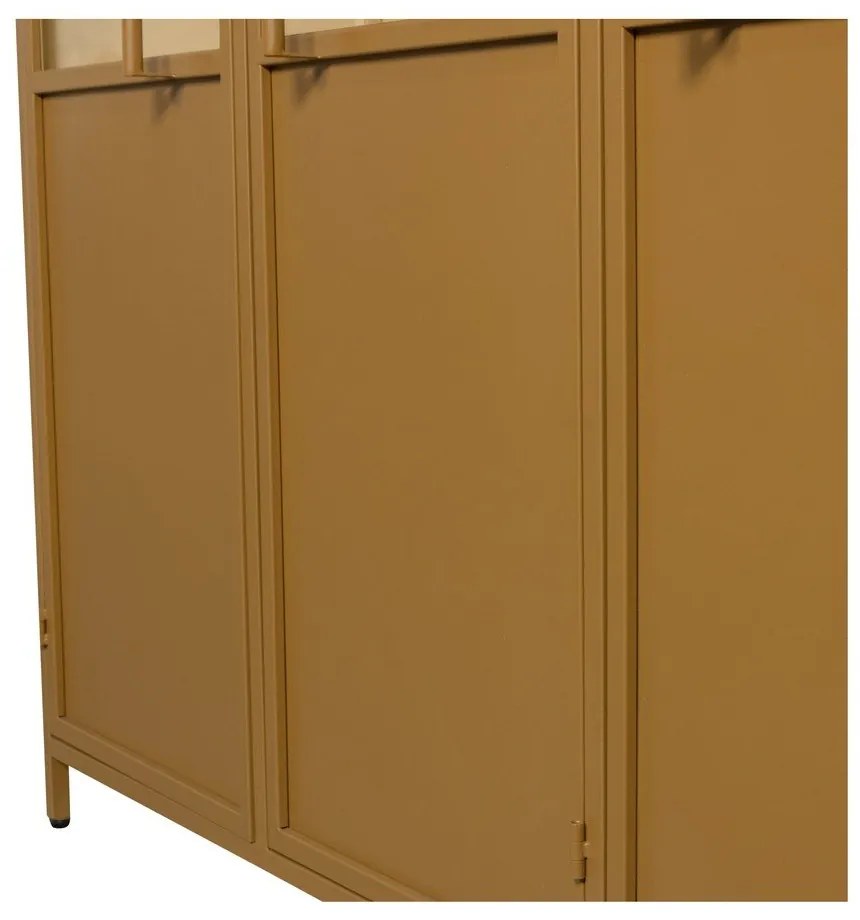 Kovová vitrína v horčicovej farbe 140x200x44 cm Exhibit – WOOOD