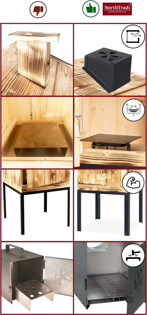 TRENDIE Udiareň drevená s kovovým komínom