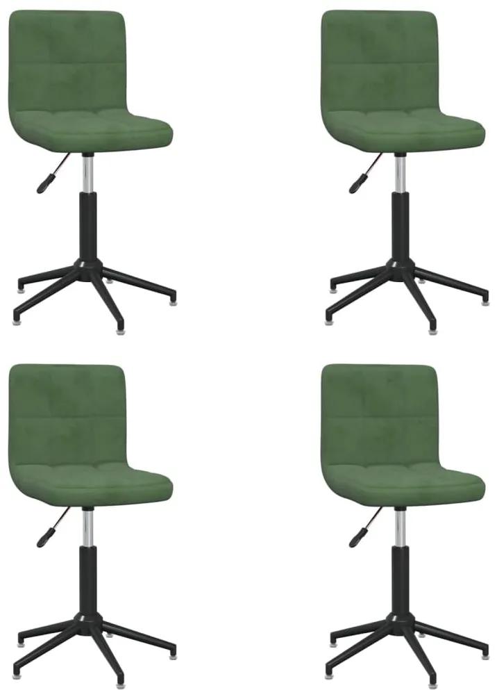 3087670 vidaXL Swivel Dining Chairs 4 pcs Dark Green Velvet (334432×2)
