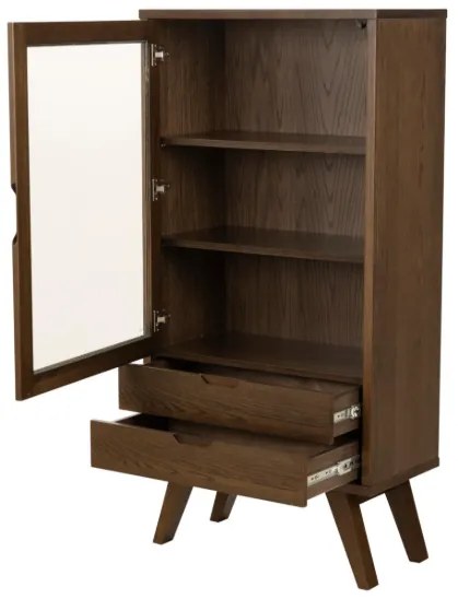 Vitrína A-LINE 145 cm kouřový dub