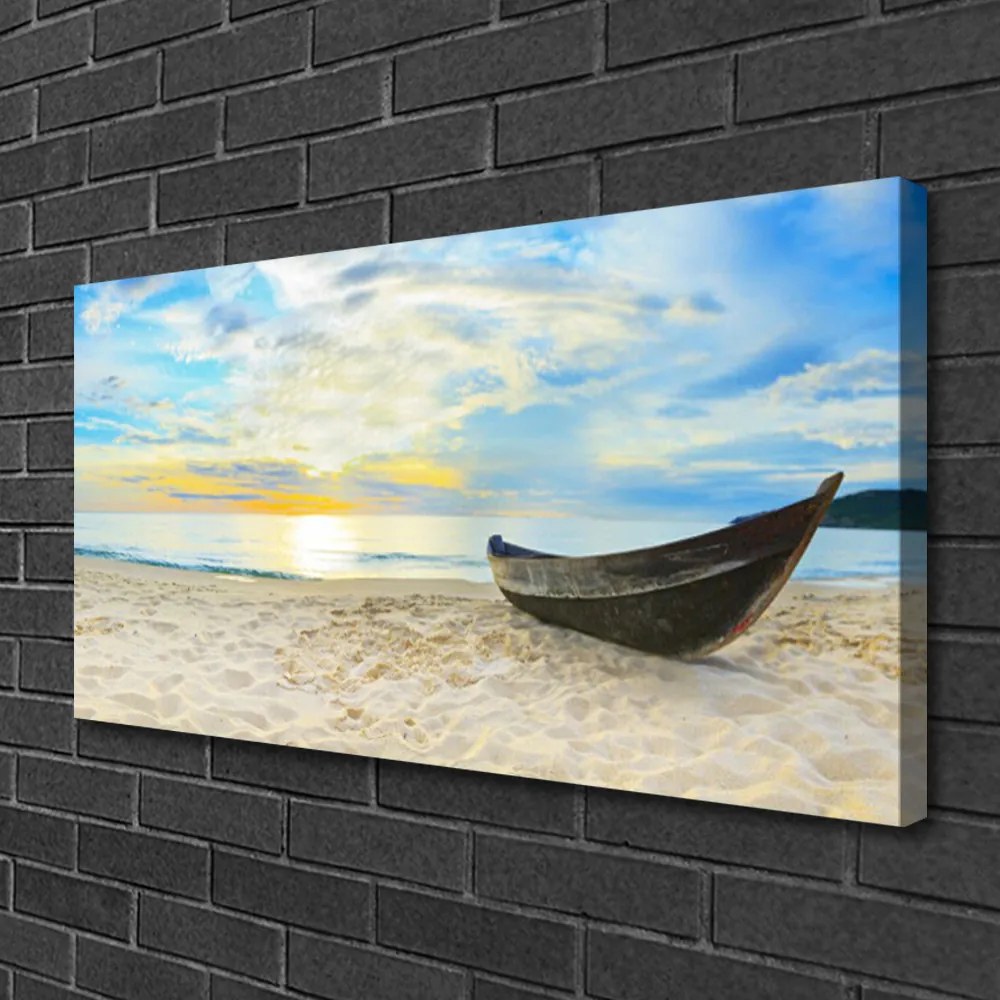 Obraz Canvas Szklane loďku plaża morze 100x50 cm