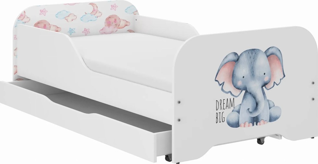 Wooden Toys Detská posteľ MIKI 160x80 SLON SAFARI