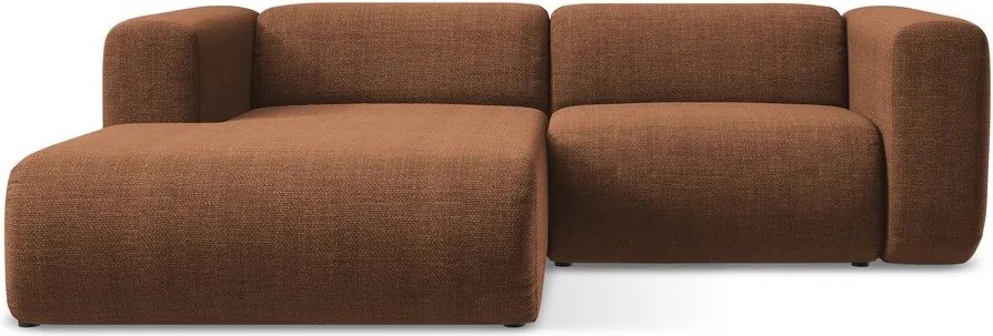 Rohová pohovka v terakotovej farbe (ľavý roh/s leňoškou) Ekahi – Makamii