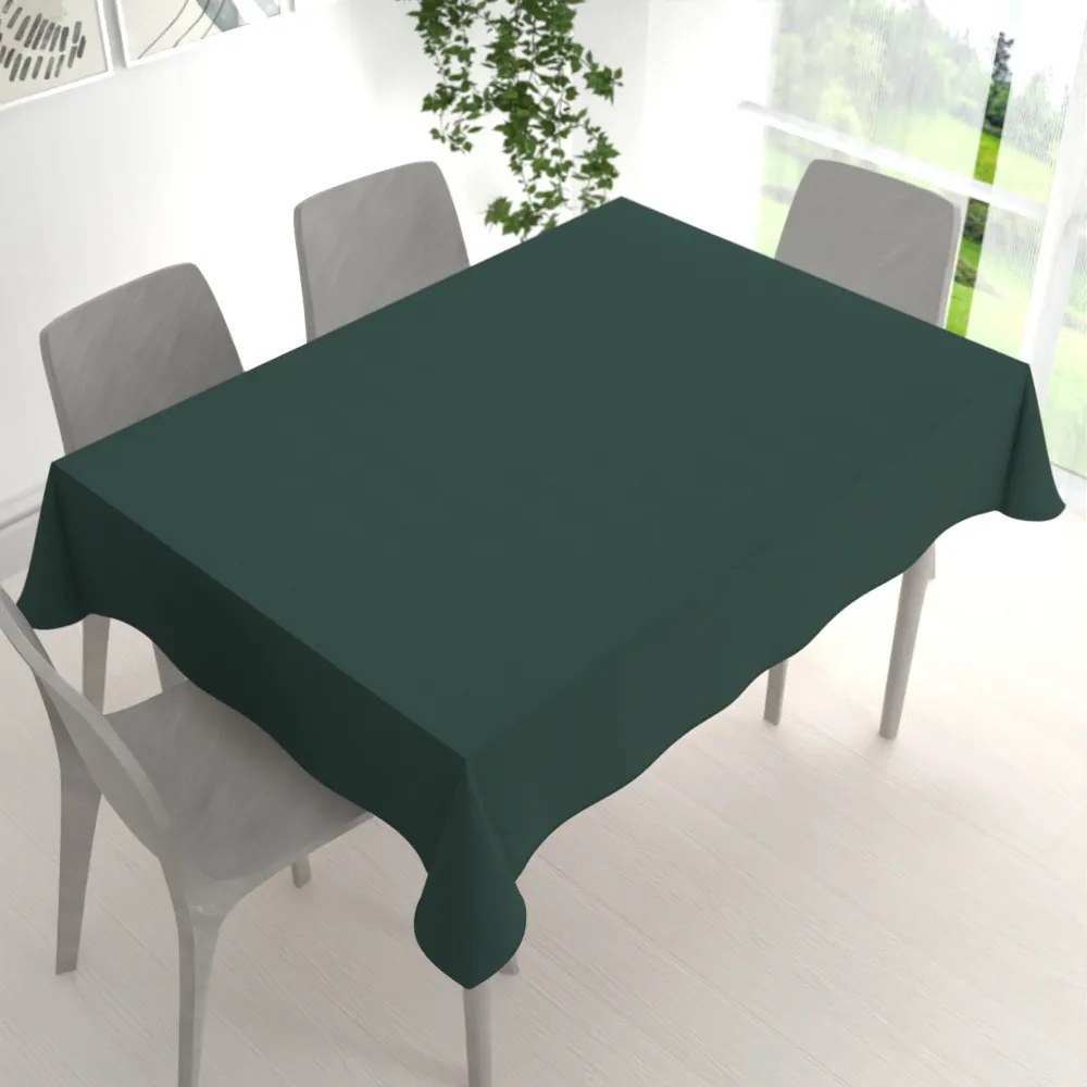 Biante Obdĺžnikový bavlnený saténový obrus ST-018 Tmavý lesný zelený 60x100 cm