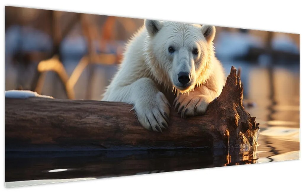 Obraz - Medveď ľadový (120x50 cm)