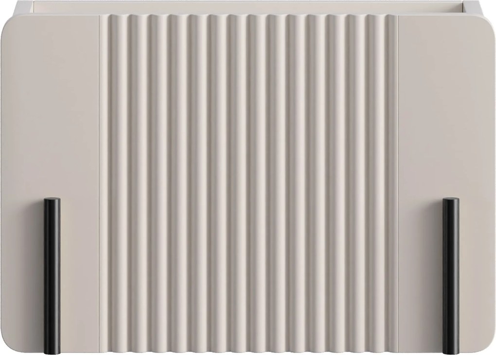 Závesný nočný stolík Malmi 45 cm so zásuvkou - kašmír / čierna