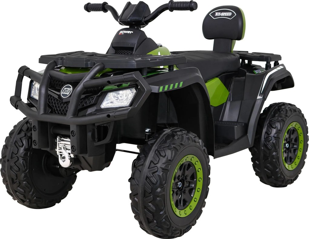 Ramiz Štvorkolka XT-Speed pre deti zelená + pohon 4x4 + EVA kolesá + pomalý štart + MP3 rádio + LED