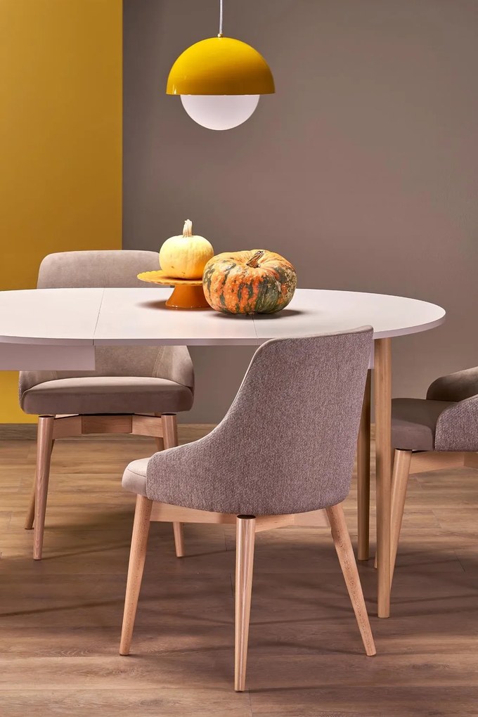 Rozkladací jedálenský stôl Pivot 102/141 cm kašmírový/buk