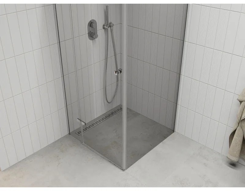 Mexen Roma, sprchovací kút 70 (dvere) x 70 (stena) cm, 6mm číre sklo, chrómový profil, 854-070-070-01-00