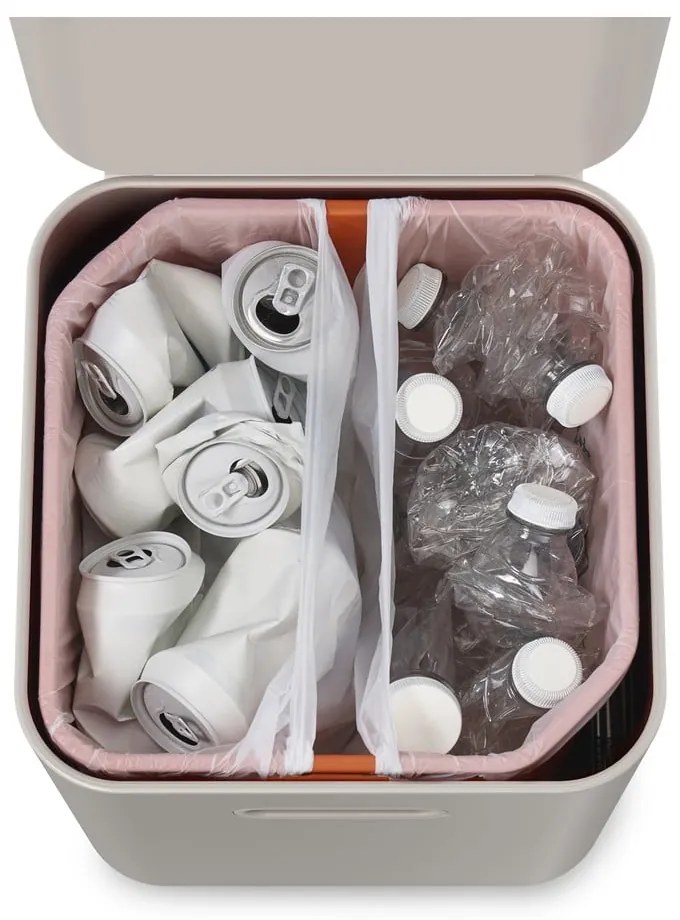 Krémovobiely kôš na triedený odpad Joseph Joseph Totem Compact, 40 l