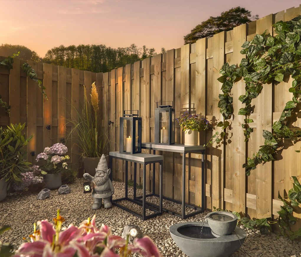 Záhradné konzolové stolíky so stolovou doskou z polycementu, 2 ks