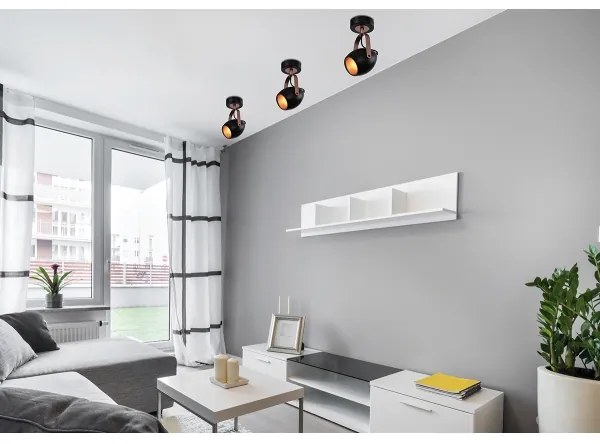 Bodové svietidlo ANICA 1xE14/40W/230V čierna/medená