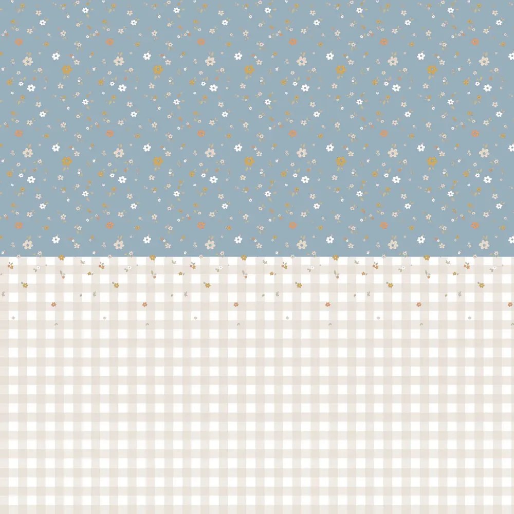 Tapeta boho kocky modrá 280x50 cm