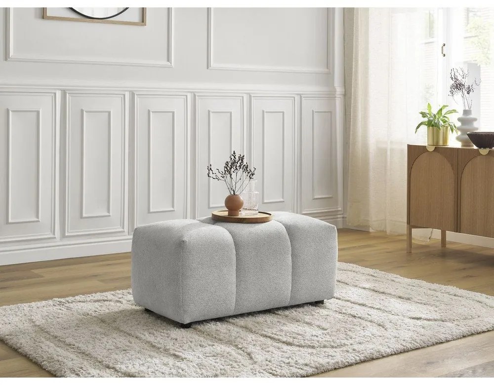 Svetlosivá ženilková podnožka Roxelane – Bobochic Paris