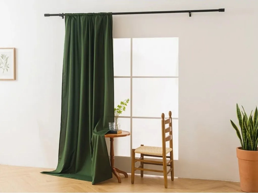Záves OXFORD LIGHT 140x270 cm, tmavozelený Zavesenie: Riasiaca páska