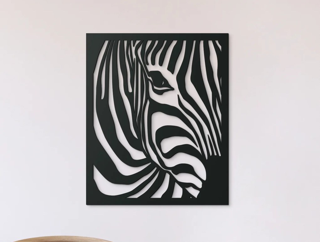 drevko Drevený obraz na stenu Hlava zebry Rozmer obrazu: 39 x 32,5 cm, Farba dekorácie: Čierna