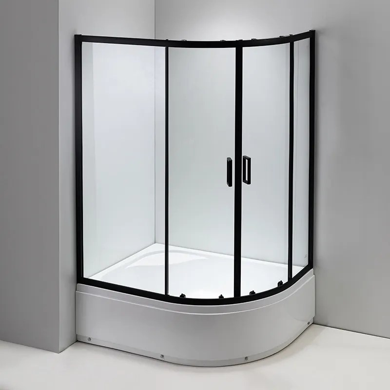 BPS-koupelny Asymetrický sprchový kút MAJA BL R 115x85 cm pravý, čierna/transparent v sete s hlbokou sprchovou vaničkou