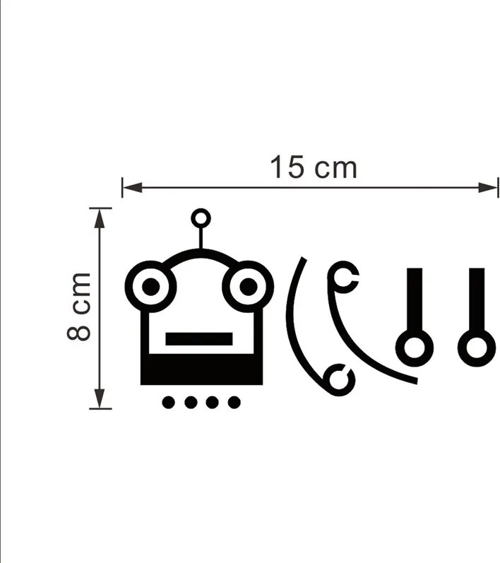 10x10cm Robot - nálepka nad vypínač