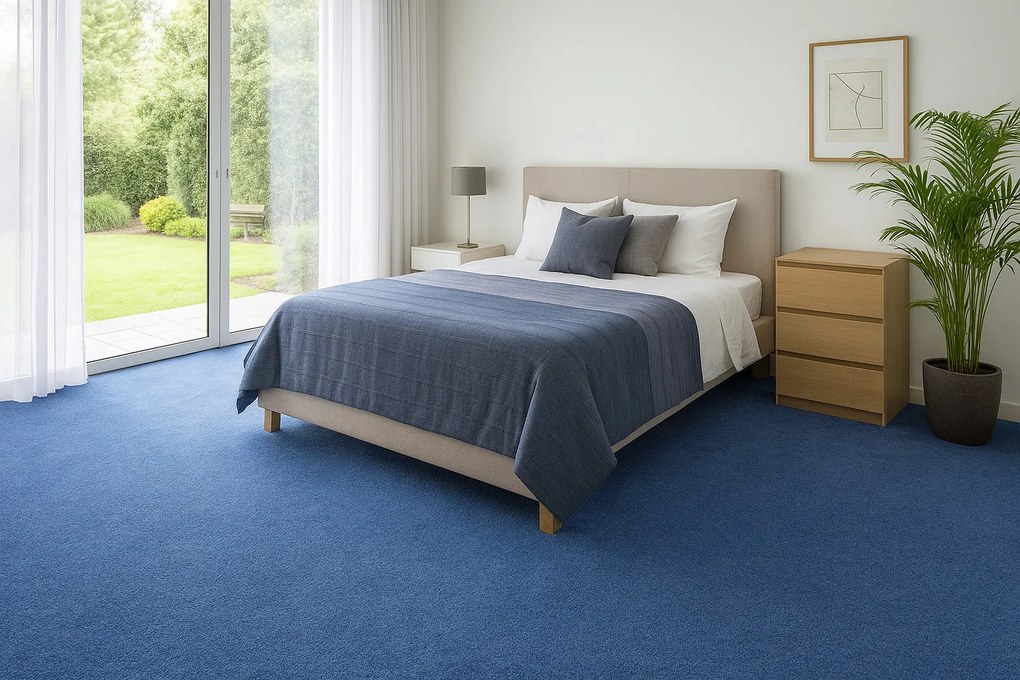 Betap, Koberec metráž Dynasty 82, na mieru, šíře 4m, modrá, filc, obývacia izba