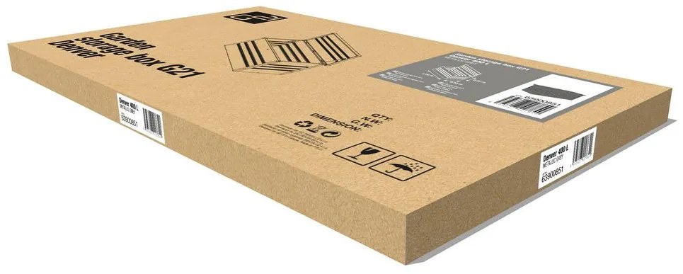 G21 Záhradný box Denver 400 L, metalický šedý plechový PE63900851