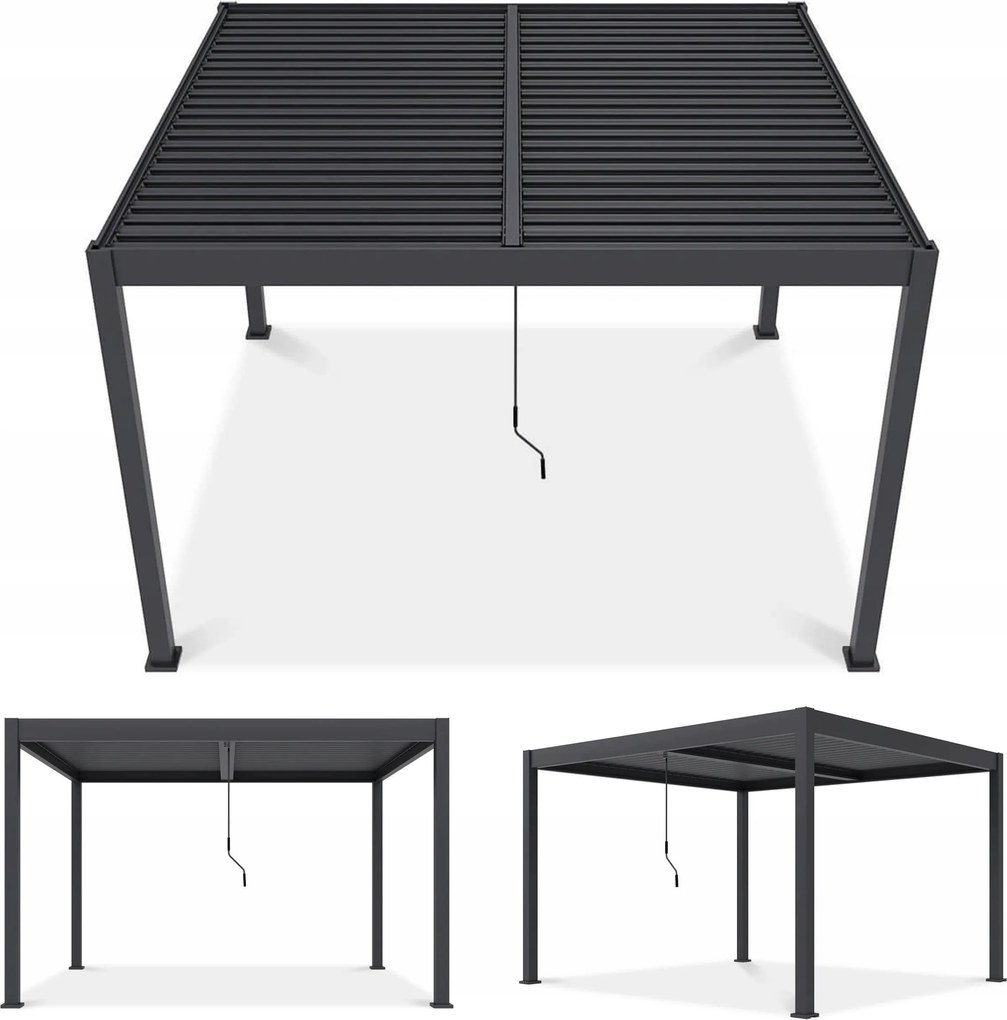 Záhradná terasová pergola z hliníka Elegance Duo 3,6x4 Gutroof antracitová