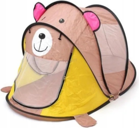 eCa Detský stan vo tvare medveďa ružový