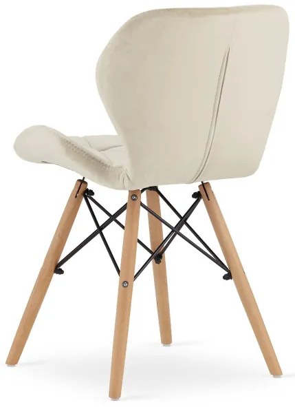 Jedálenská stolička LAGO béžová (hnedé nohy)