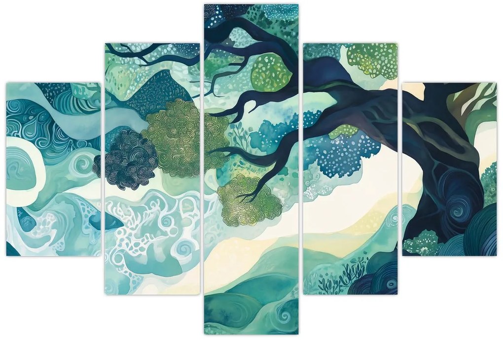 Obraz – Zelená koruna stromu života (150x105 cm)