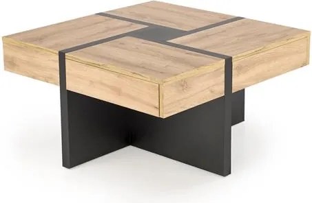 Konferenčný stolík Shanell 80 (dub craft + čierna). Vlastná spoľahlivá doprava až k Vám domov. 1092459