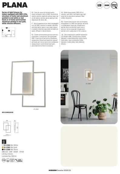 Redo 01-2314 - Stmievateľný LED luster na lanku PLANA LED/60W/230V zlatý