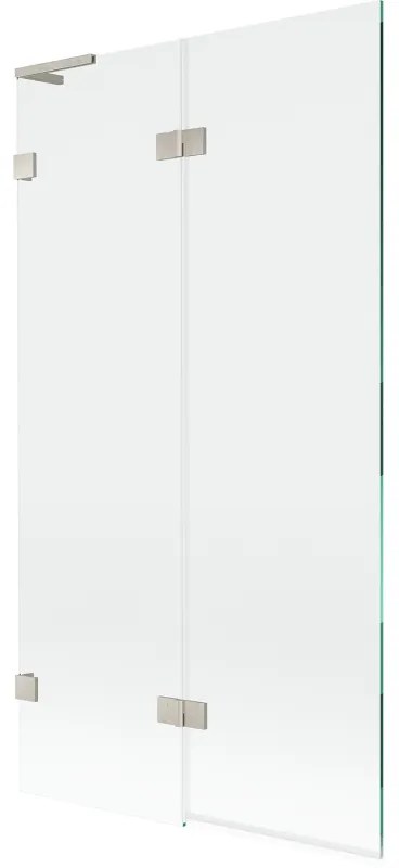 Mexen Lunar L, 2-krídlová vaňová zástena ľavá 100 x 150 cm, číre sklo, brúsená oceľ, 897L-100-100-97-00-L