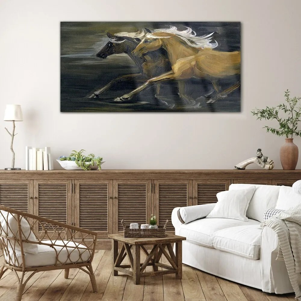 Skleneny obraz Abstrakcie zvierat kone