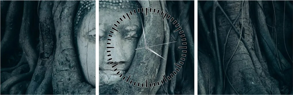 Obraz - Thajská tvár (s hodinami) (90x30 cm)