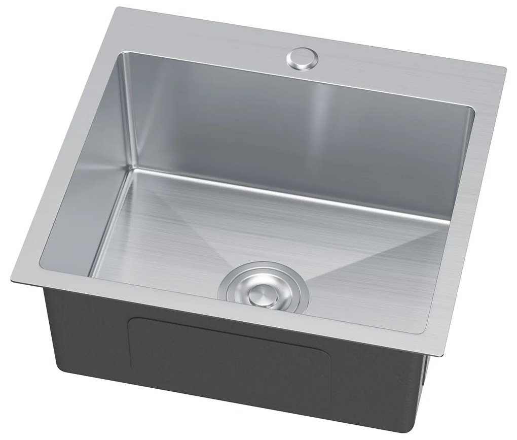 Erga HD, 1-komorový oceľový drez 500x450x210 mm, oceľová, ERG-MLS-HD5045