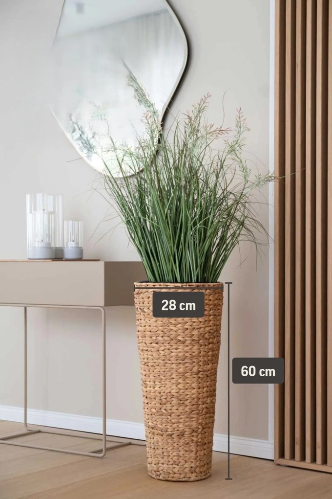 Kvetináč CLASSIC ROUND, vodný hyacint, výška 60 cm, natur