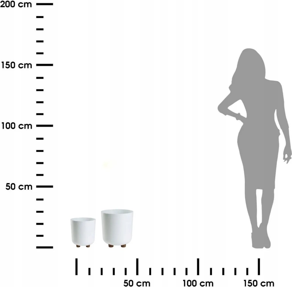 Sada 2 ks květináčů Terra 21x19,3/27,4x24,2 cm bílá