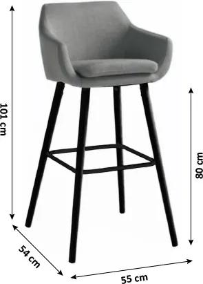 Barová stolička Tahira - sivohnedá / čierna