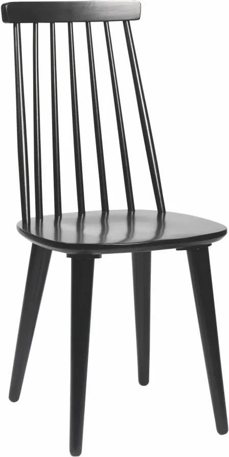 Čierna jedálenská stolička z dreva kaučukovníka Rowico Lotta