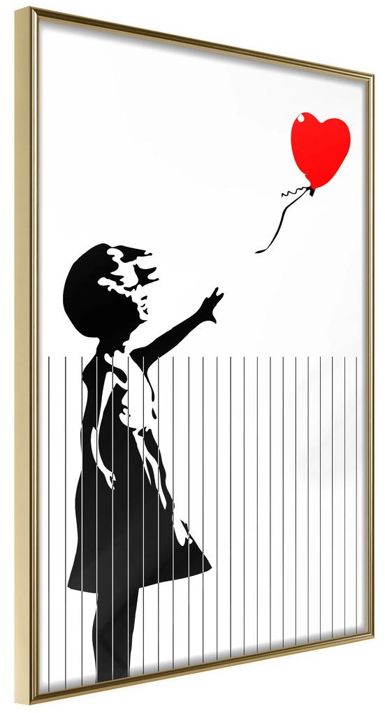 Artgeist Plagát - Cut Banksy [Poster] Veľkosť: 20x30, Verzia: Zlatý rám s passe-partout