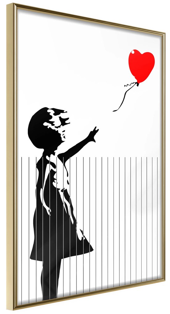 Artgeist Plagát - Cut Banksy [Poster] Veľkosť: 40x60, Verzia: Zlatý rám s passe-partout