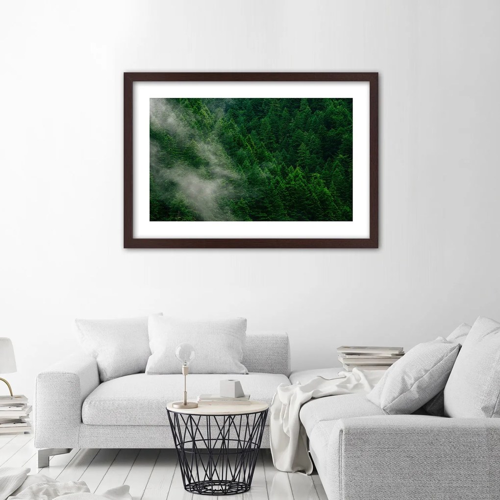 Gario Plagát Hmla nad lesom Farba rámu: Čierna, Rozmery: 60 x 40 cm